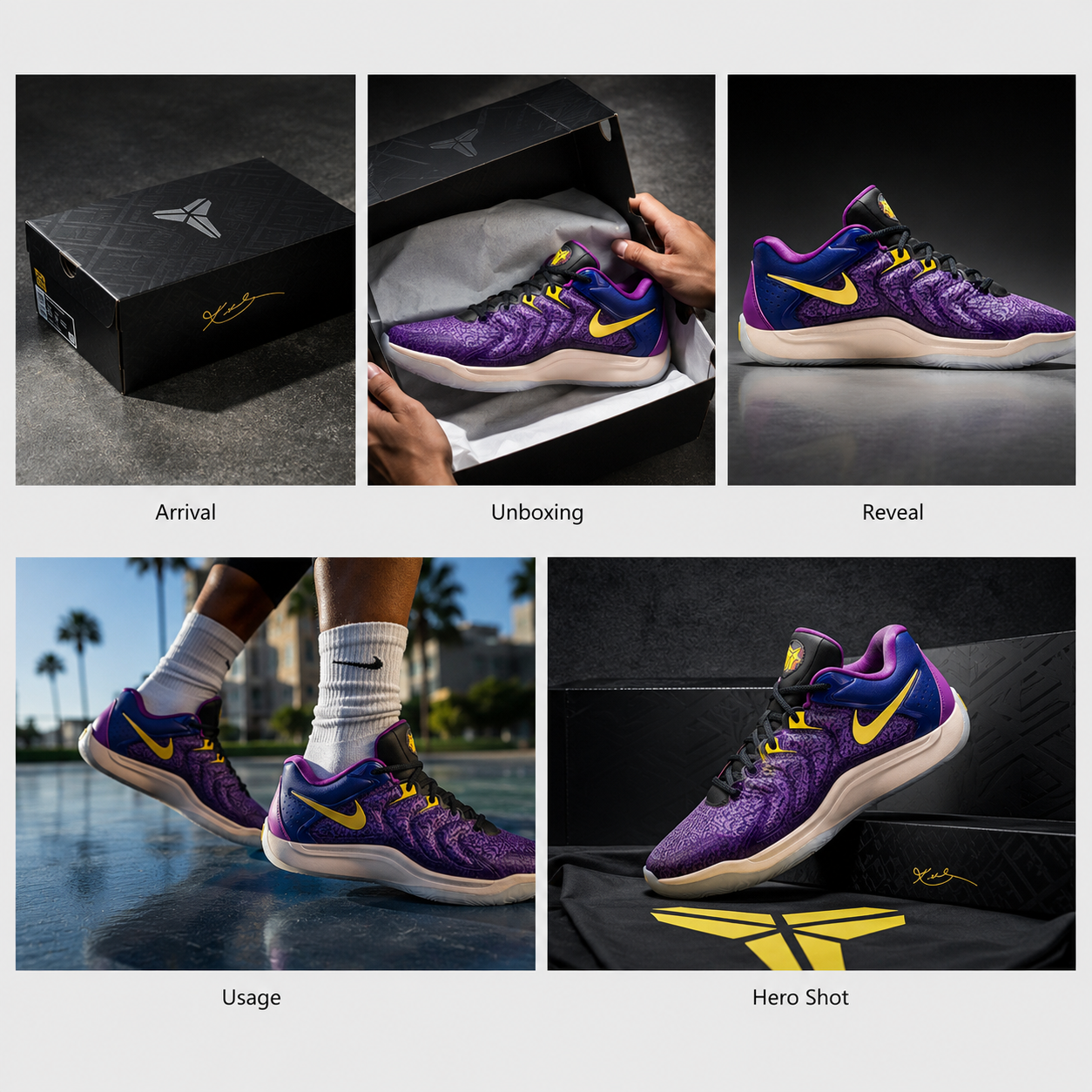 Court Performance UGC — 5-scene storyboard preview